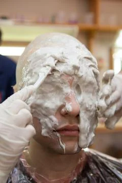 Making Mask of face Foto stock