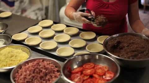 Making Meat Pies Stock Footage 33080847