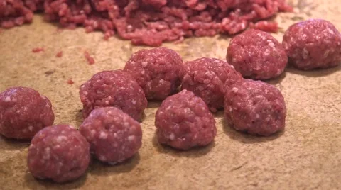 Making meatballs Stock Footage 45618452
