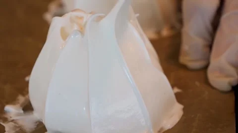 Making Meringue Close-up of Glossy Whipped Egg Whites Stock Footage 331781074
