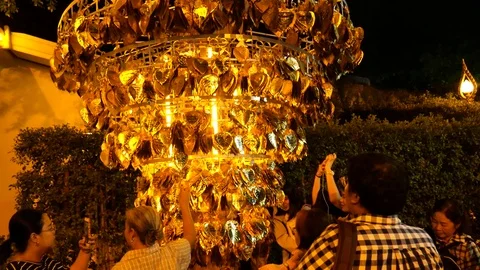 Making merit and blessing in Thai temple Stock-Footage 120415533