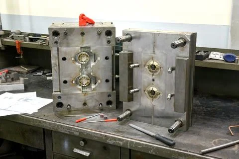 Making metal mold Stock Photos