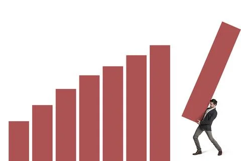 Making millions one calculated move at a time. a businessman building a graph Foto stock