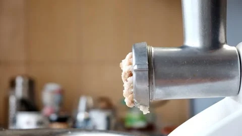 Making minced fish in a meat grinder Video stock 132654307