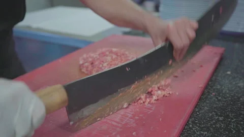 Making minced meat using traditional methods, Turkey Stock Footage 141052719