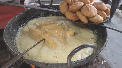 Making Mirchi Pakoda Stock Footage 211667675