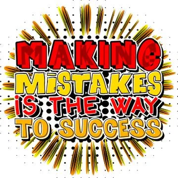 Making Mistakes is the Way to Success. Vector illustrated comic book style de Stock Illustration