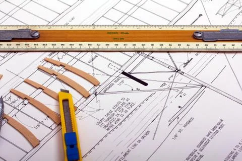 Making a model airplane from balsa wood Stock Photos