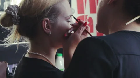 Making model up before shooting Stock Footage 62766102