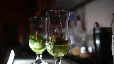 Making Mojito in a bar Stock Footage 268438762