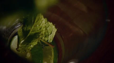 Making up of the mojito in slow motion Stock Footage 67858688