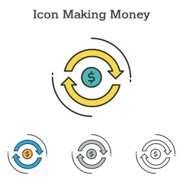 Making Money flat icon design for info graphics and businesses Stock Illustration