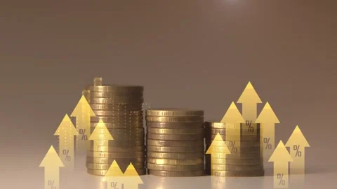 Making money. Growing graphs in the form of arrows and a diagram of increasing Video stock 270244333