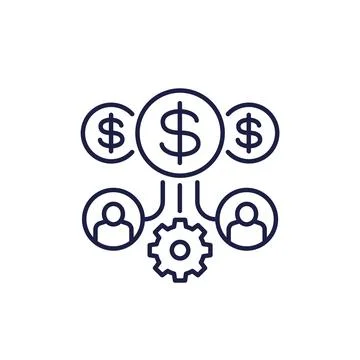 Making money line icon on white Stock Illustration