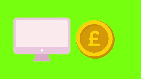 Making money online animated motion graphics green screen Stock Footage 296132645