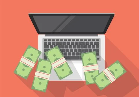 Making money online Stock Illustration
