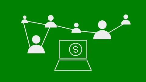 Making Money through Networking - Green Screen, Seamless Loop, 7.5% gray Stock Footage 331729084
