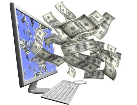 Making money with your computer Stock Illustration