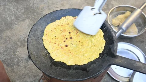 Making Mooli paratha or Radish flatbread. Stock Footage 260161811