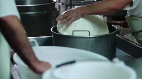 MAKING MOZZARELLA CHEESE 02 Stock Footage 26752204