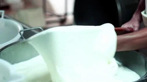 MAKING MOZZARELLA CHEESE 06 Stock Footage 26767157