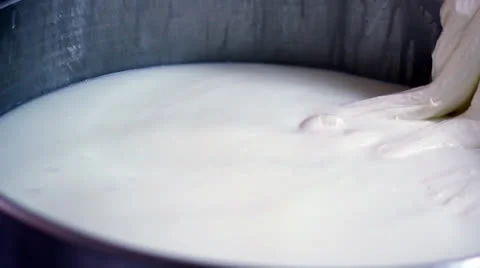 MAKING MOZZARELLA CHEESE 07 Stock Footage 26773320
