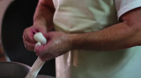 MAKING MOZZARELLA CHEESE 10 Stock Footage 26836758