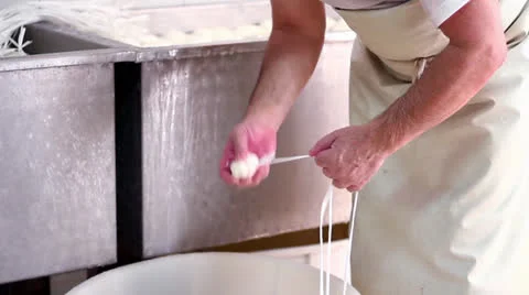 MAKING MOZZARELLA CHEESE 11 Stock Footage 26774325