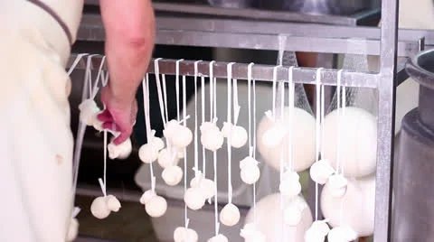 MAKING MOZZARELLA CHEESE 12 Stock Footage 26763540