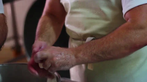 MAKING MOZZARELLA CHEESE 18 HORIZONTAL DOLLY DX 動画素材 26838565