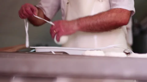 MAKING MOZZARELLA CHEESE 24 Stock Footage 26839759