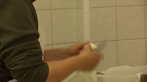 Making Mozzarella Cheese- Diary Cheese Factory Video stock 95944591