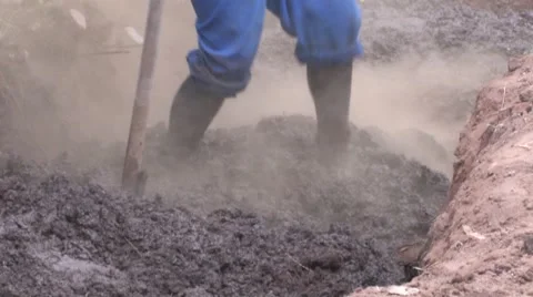 Making Mud Bricks in Rural African Village Stock Footage 51852621