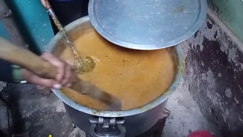 Making of Mutton Haleem, a Ramzan delicacy Stock Footage 274091080