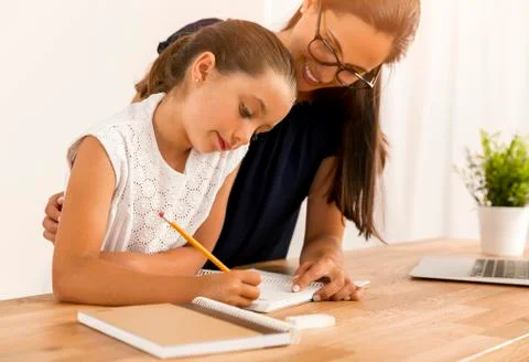 Making my homework Stock Photos