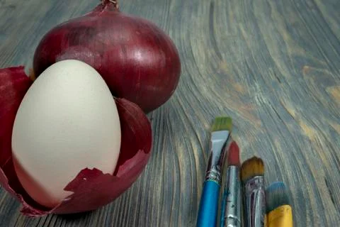 Making natural colored Easter eggs Stock Photos