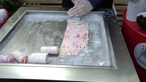 Making of natural fruit Thai ice cream. Stock Footage 149833688
