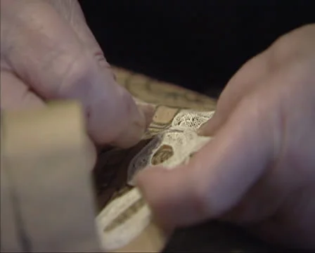 Making needlepoint lace, using a pattern 02 - close up Stock Footage 25313122