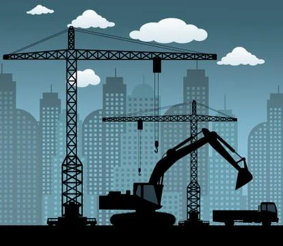 Making the new building Ilustración de archivo