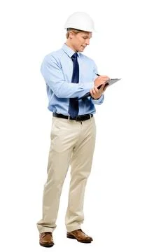 Making a note of the plans I need to redesign. Full length shot of a handsome Stock Photos