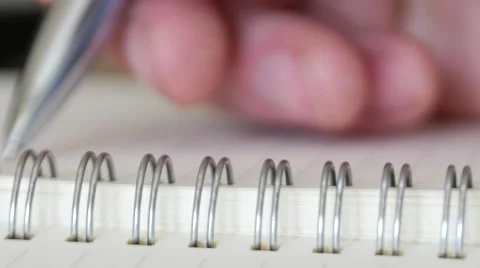 Making notes in notebook, 4k, UHD Stock Footage 49626634