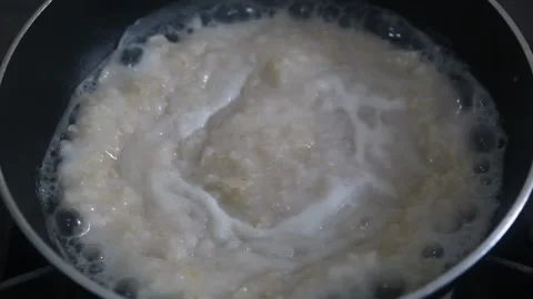 Making oatmeal Stock Footage 221415913