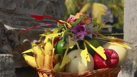 Making an Offering at the Sacred Temple Stock Footage 269705944