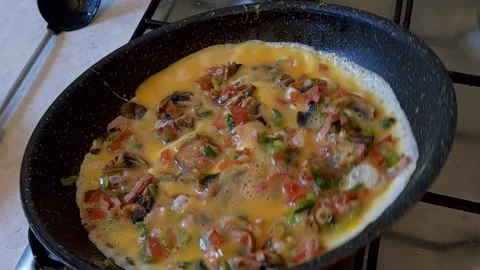 Making an omelette. Stock Footage 267237235