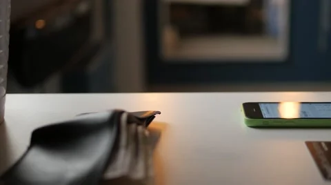 Making online payment using phone and credit card. Dolly shot Stockbeeldmateriaal 68991547