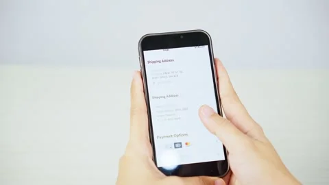 Making Online Purchase Using Smartphone From Side View 스톡 동영상 347178766