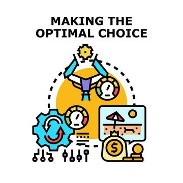 Making optimal choice and strategic decision process Stock Illustration