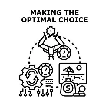 Making optimal choice and strategic decision process Illustrazione stock