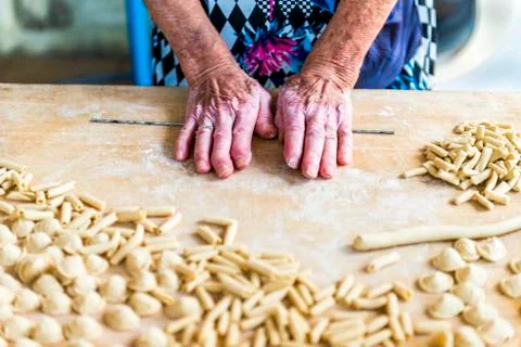 Making Orecchiette Stock Photos