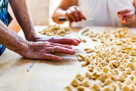 Making Orecchiette Stock Photos
